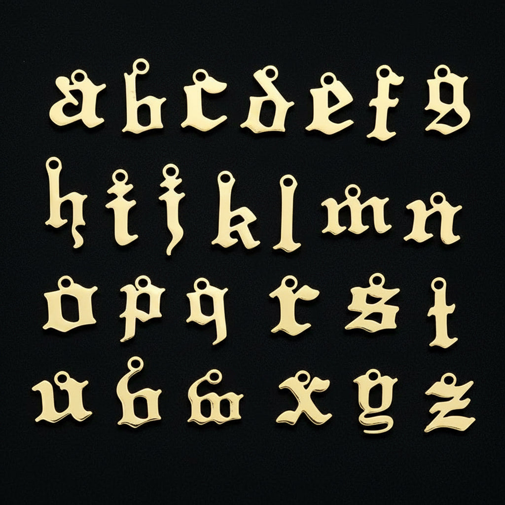 Gold Personalised Old English Charm Bracelet