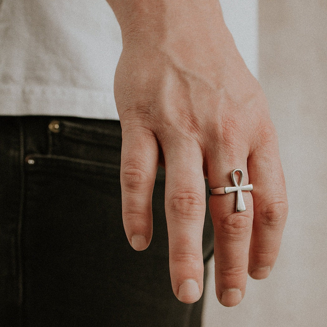 Ankh Ring Silver Mysticum Luna