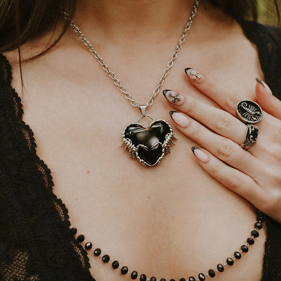 Venin Obscura Scorpion Heart Necklace