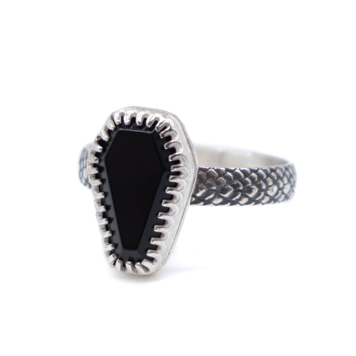 Black Coffin Snake Band Ring