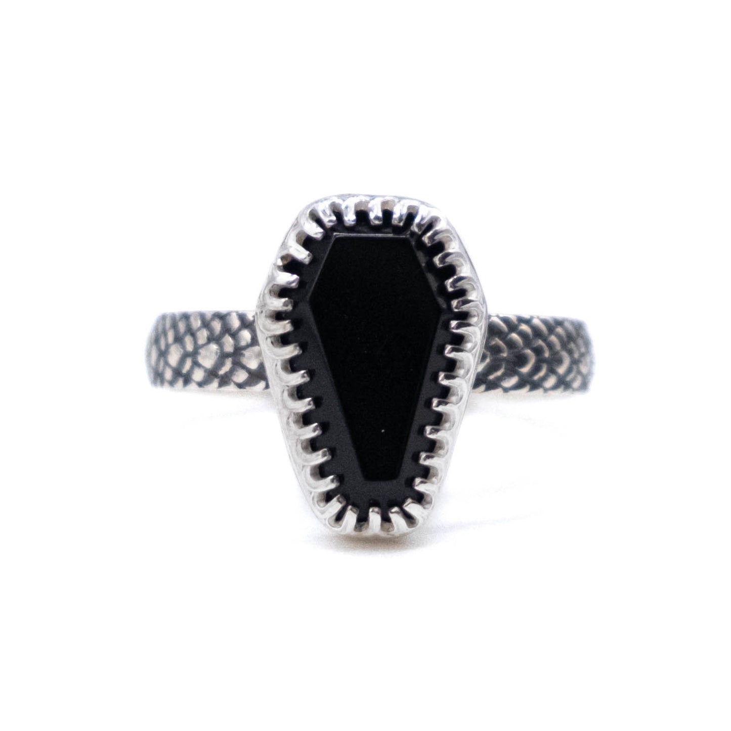 Black Coffin Snake Band Ring