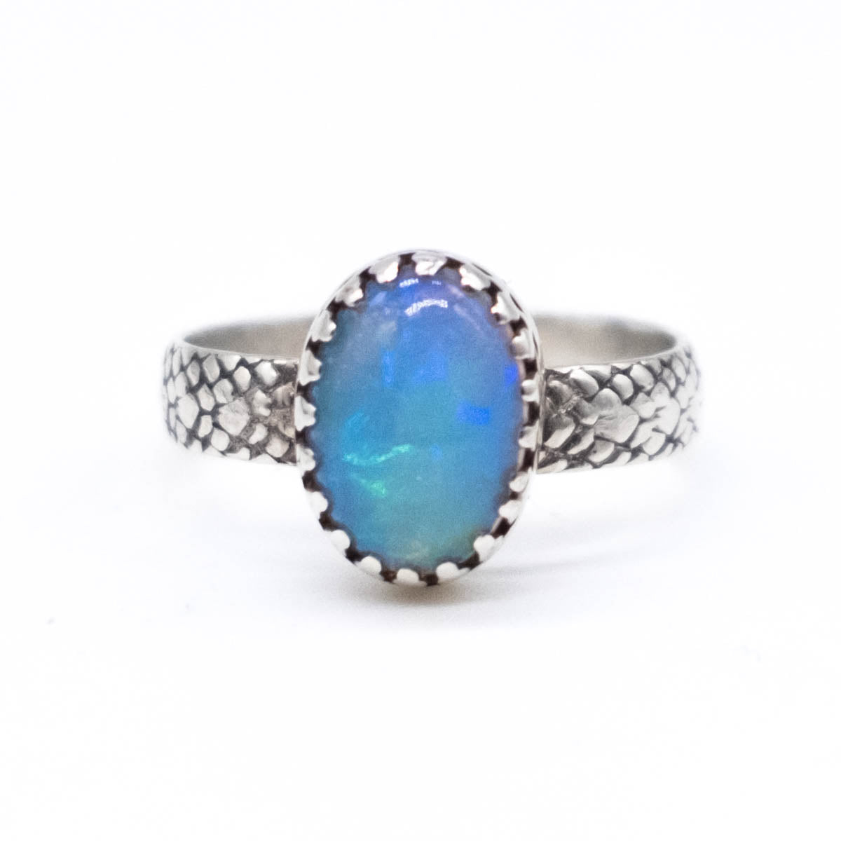Opal Snake Band Ring