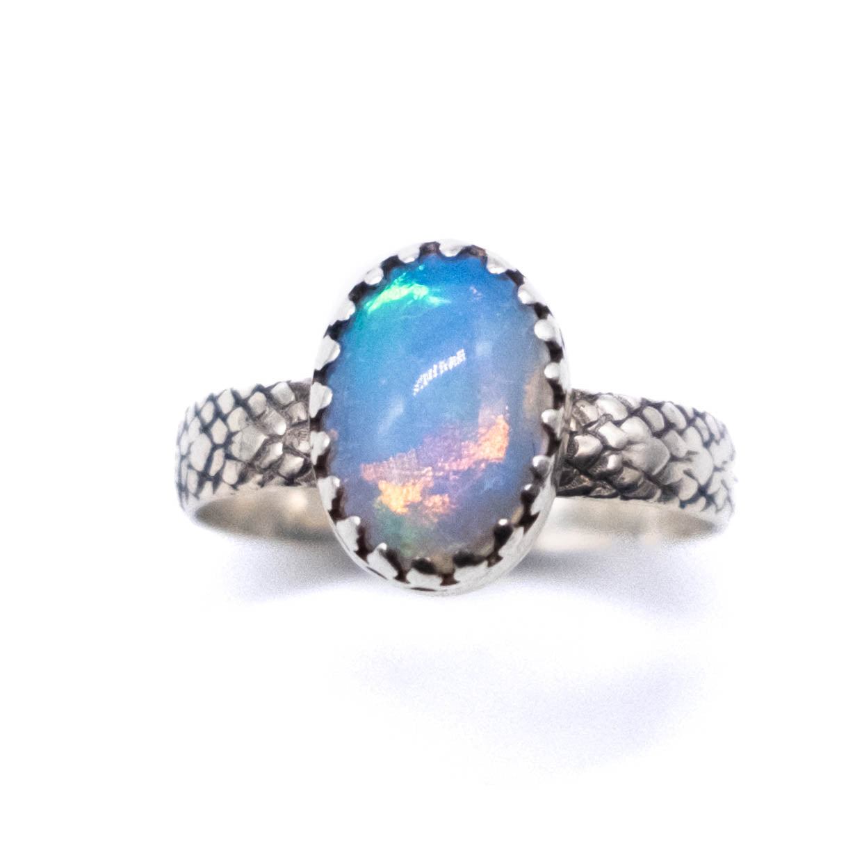 Opal Snake Band Ring