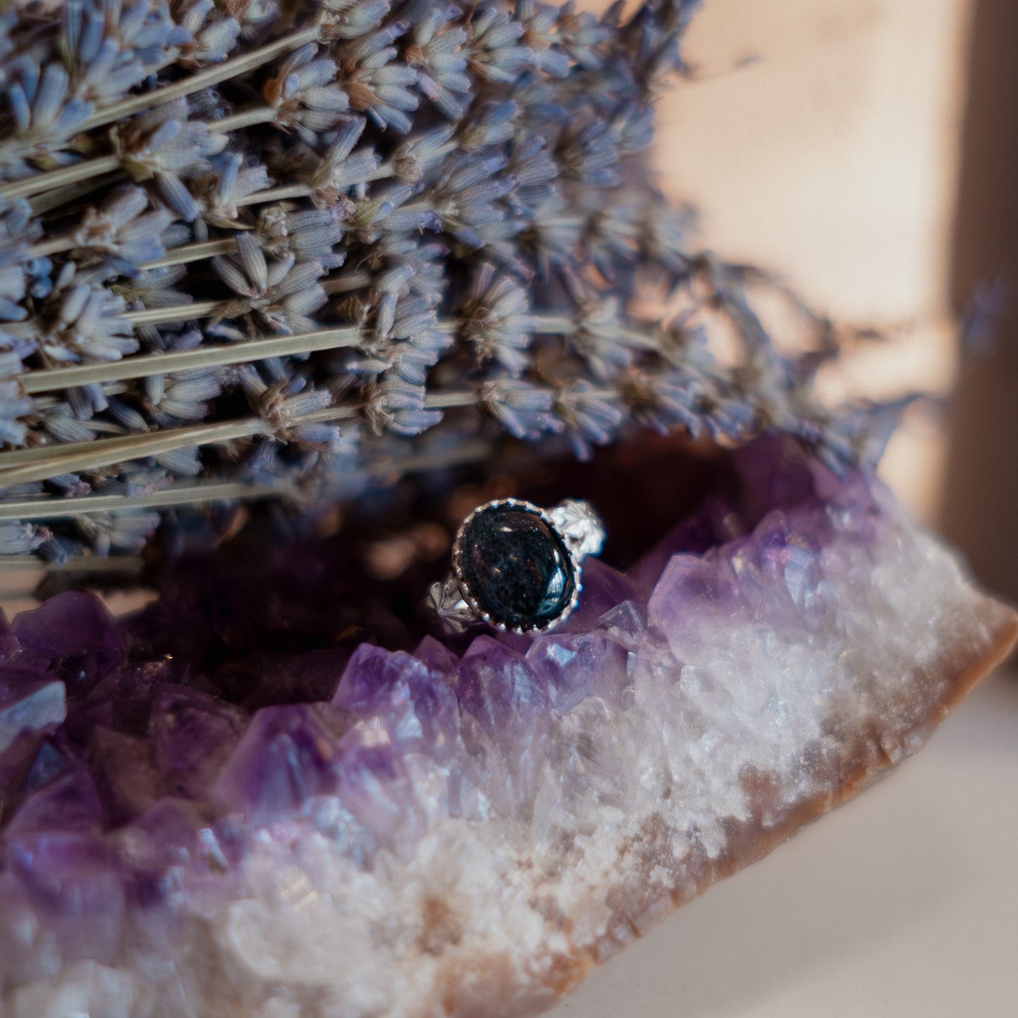 Purple Labradorite Celestial Ring - Size T