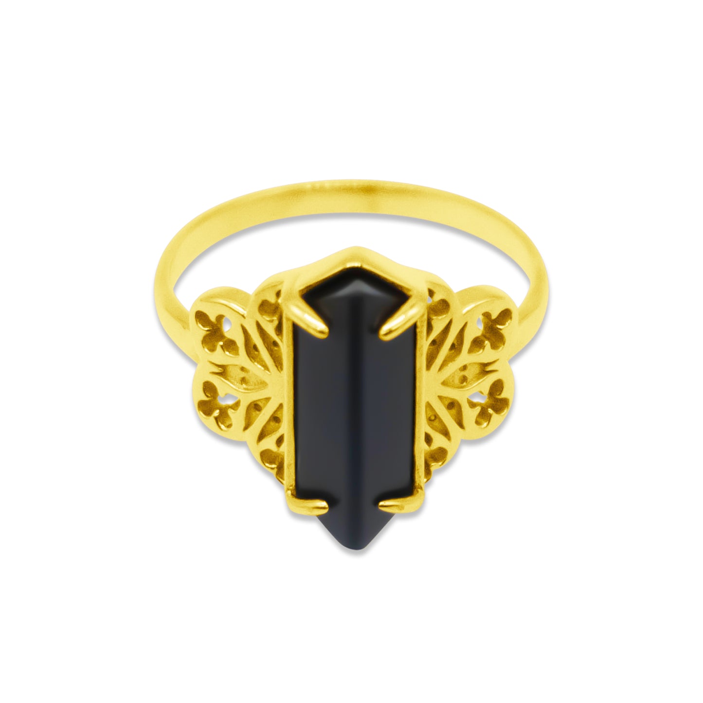 Repent Medieval Black Gemstone Gold Ring mysticumluna2021