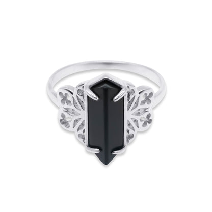 Repent Medieval Black Gemstone Ring mysticumluna2021