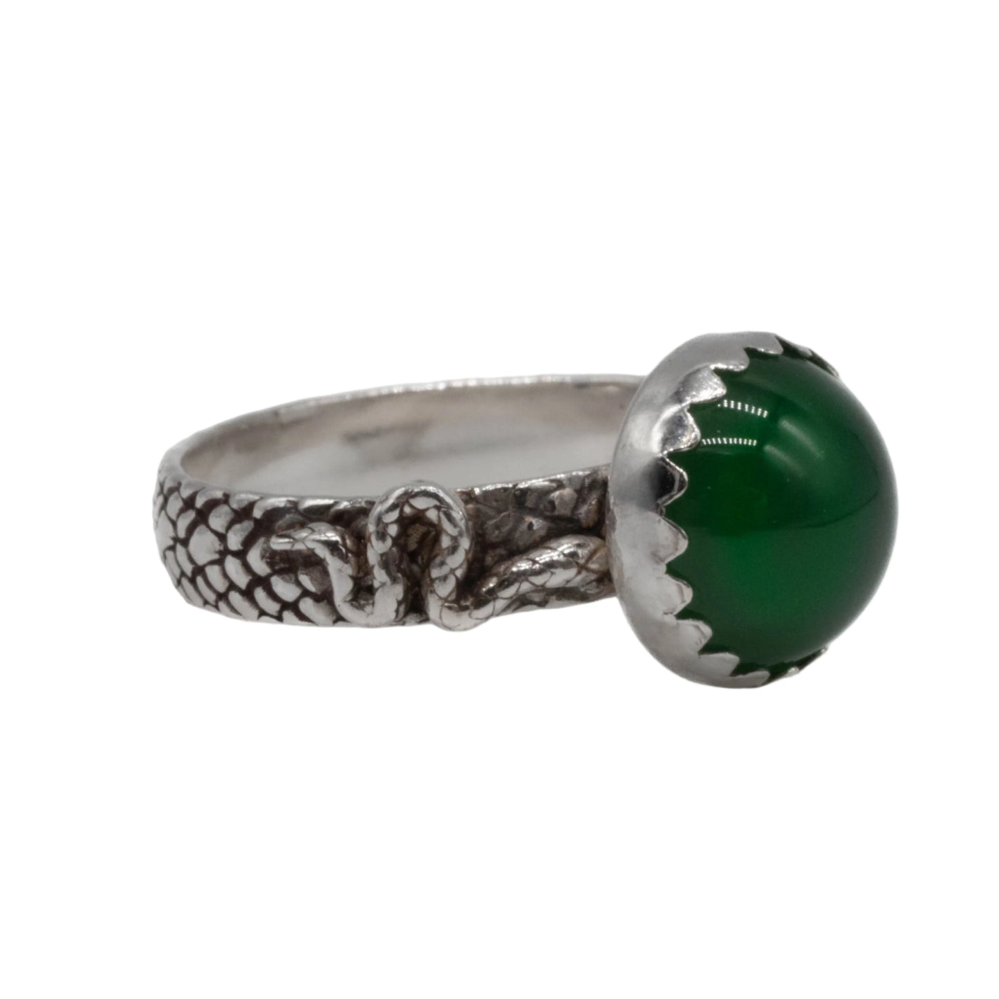 Green Onyx Serpent Ring