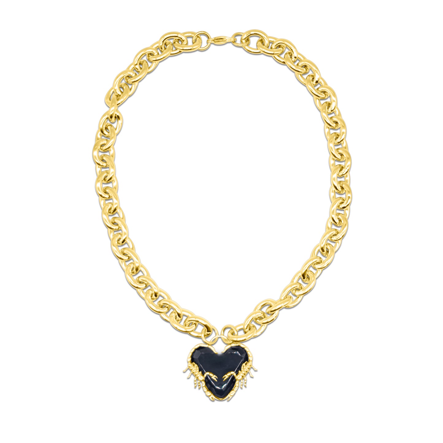 Venin Obscura Scorpion Heart Gold Necklace