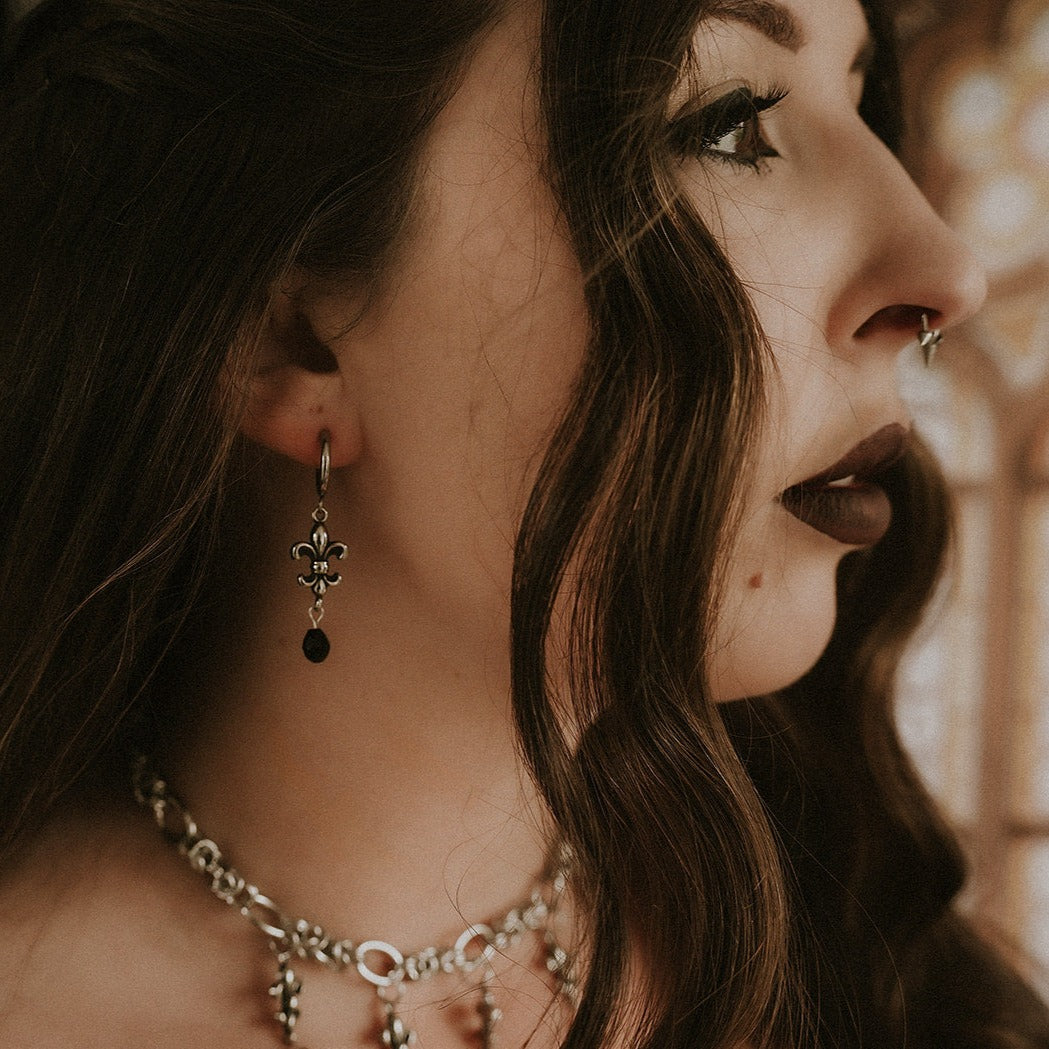 Fleur De Lis Hoop Earrings Mysticum Luna