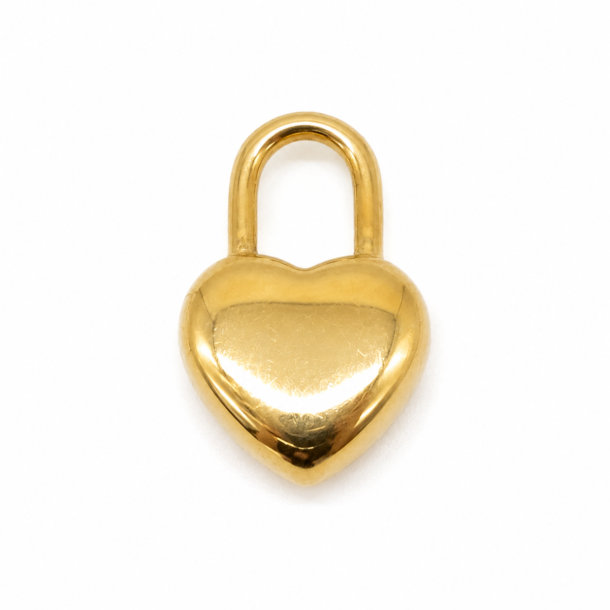 Gold Heart Padlock Charm
