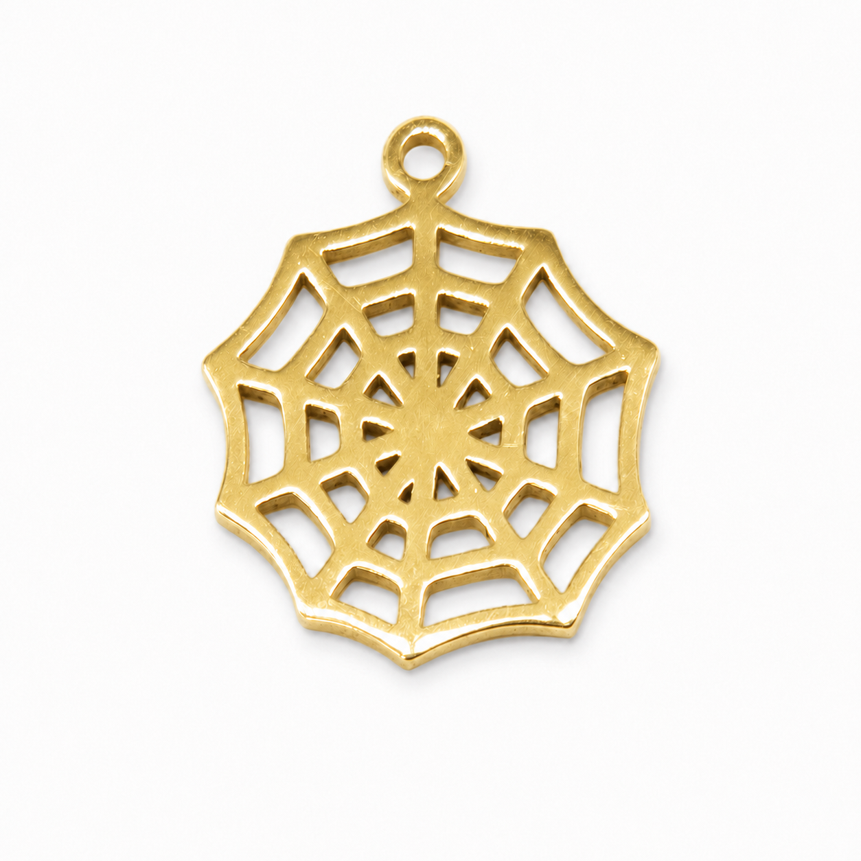 Gold Spiderweb Charm
