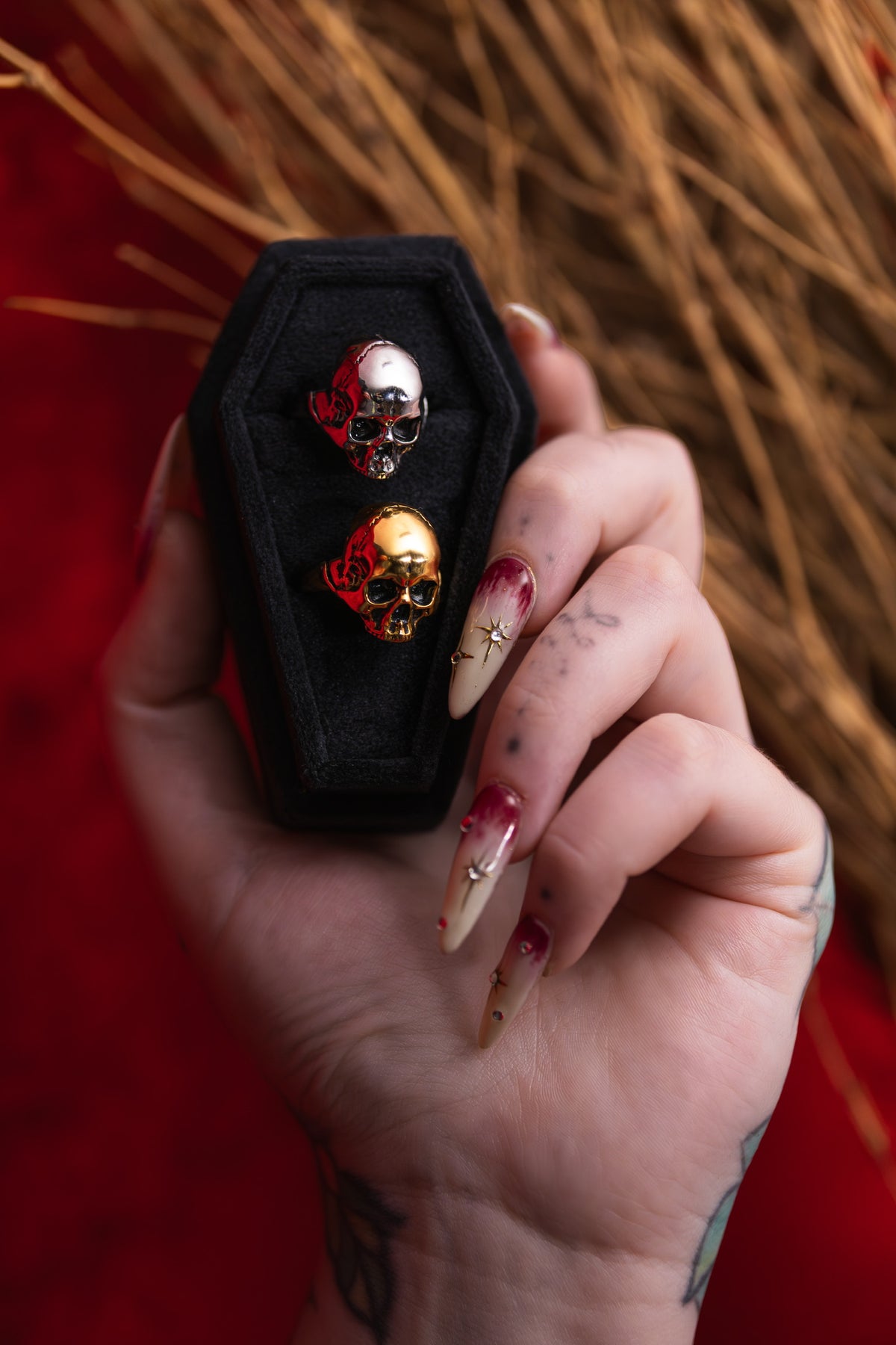 Gold Hel Skull Ring