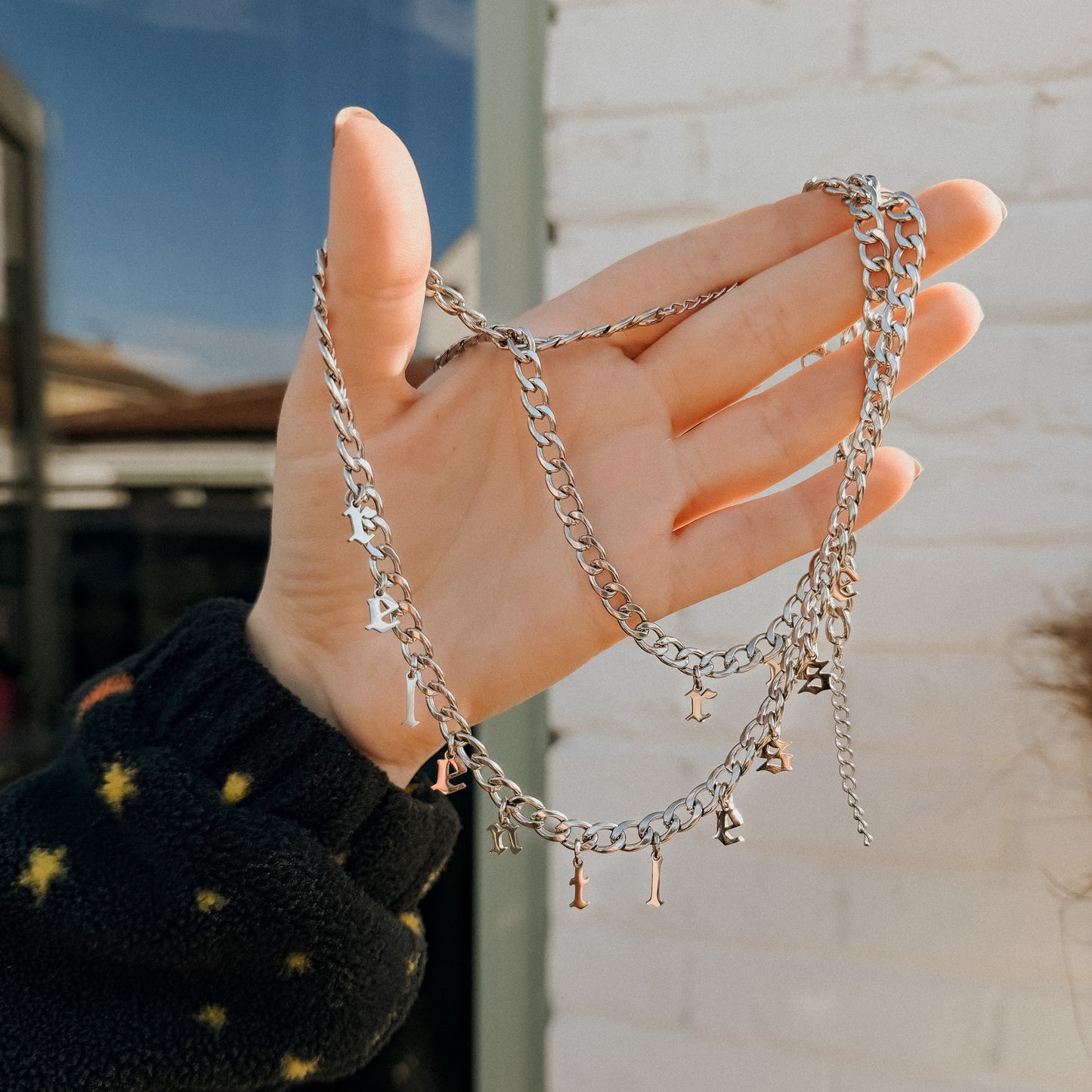Personalised Old English Charm Necklace