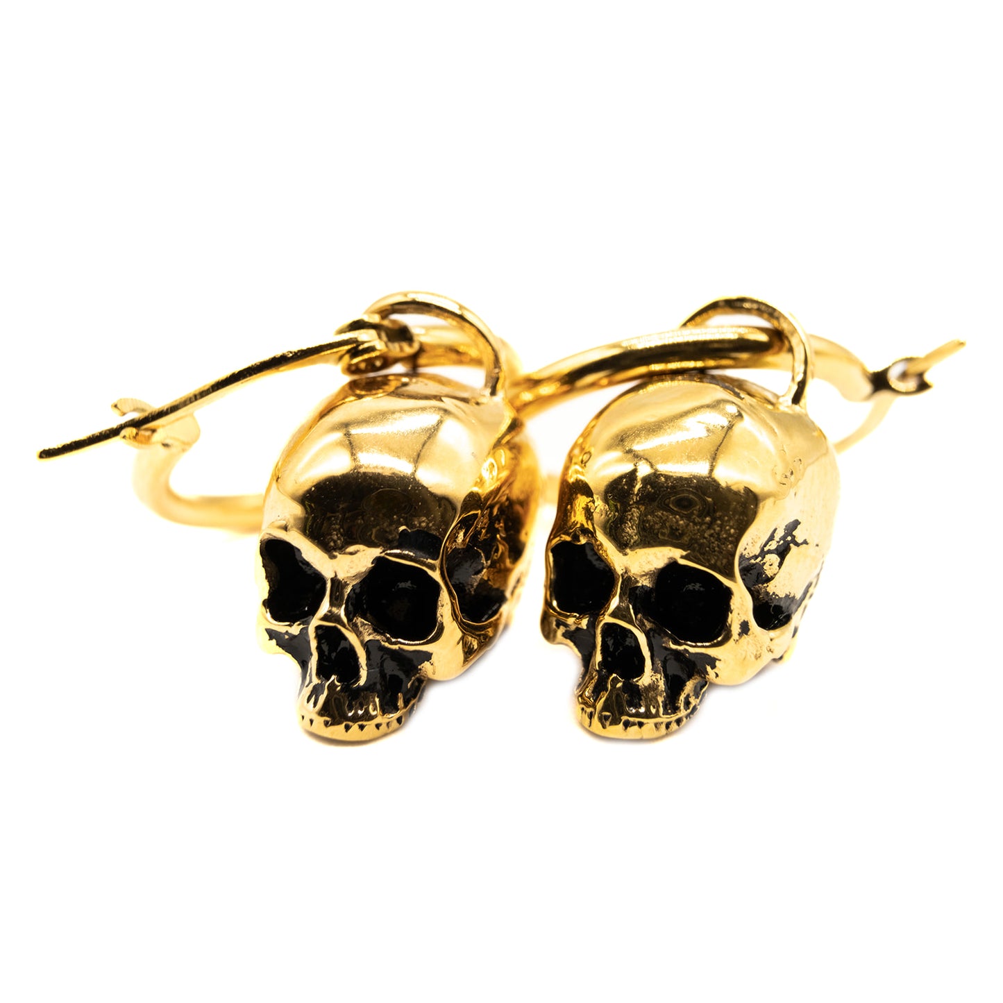 Gold Hel Skull Hoop Earrings Mysticum Luna