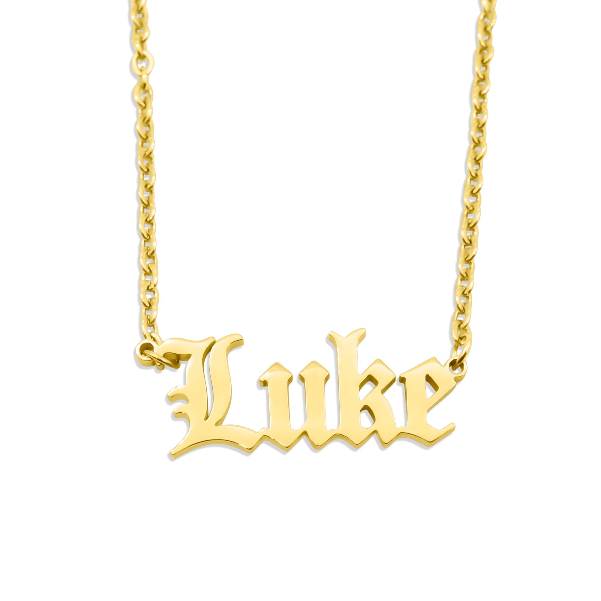 Old English Personalised Name Necklace Mysticum Luna Gothic Jewellery