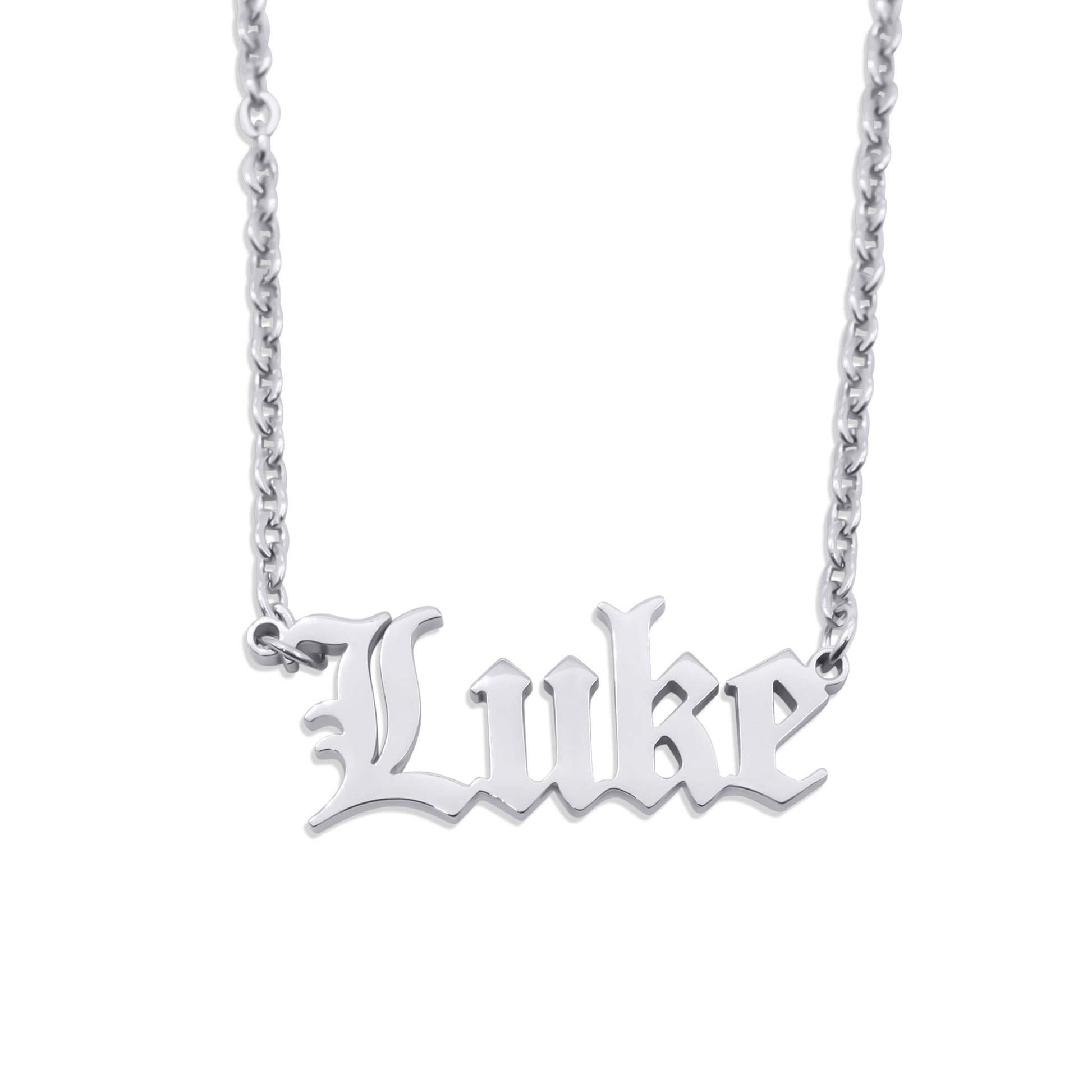 Old English Personalised Name Necklace Mysticum Luna Gothic Jewellery
