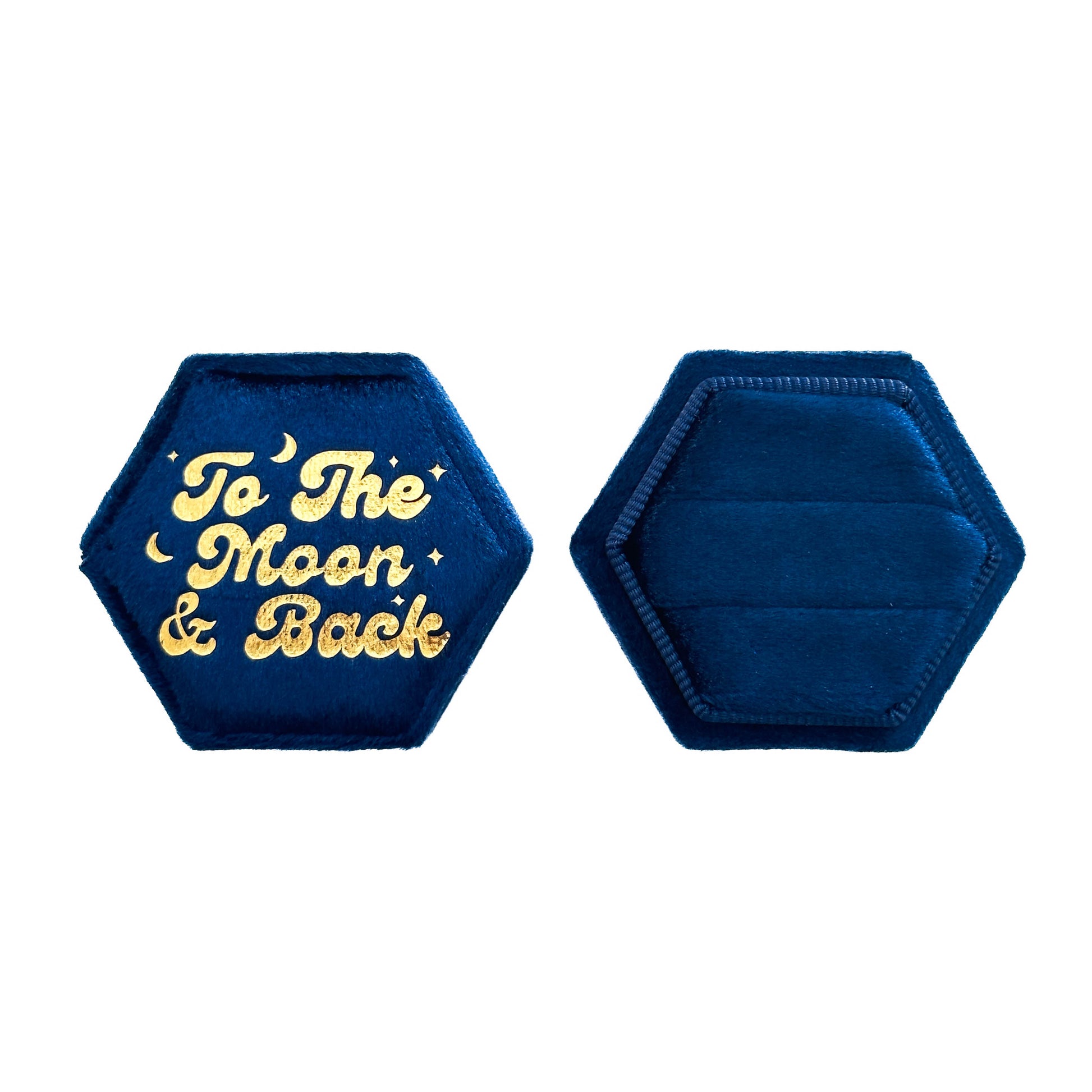 To The Moon and Back Blue Wedding Ring Box Mysticum Luna