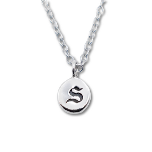 Old English Personalised Stamped Pebble Pendant