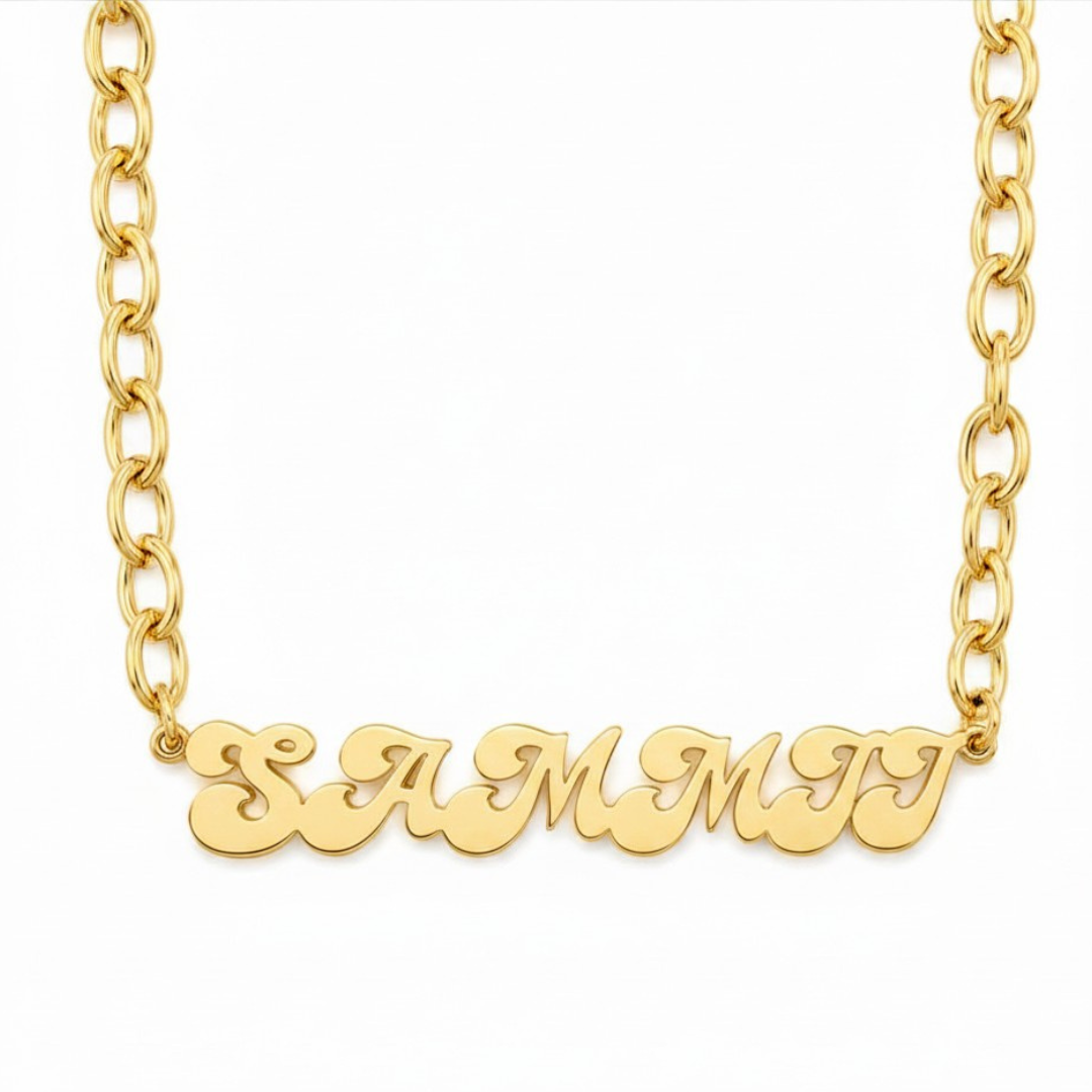 Retro Personalised Name Necklace