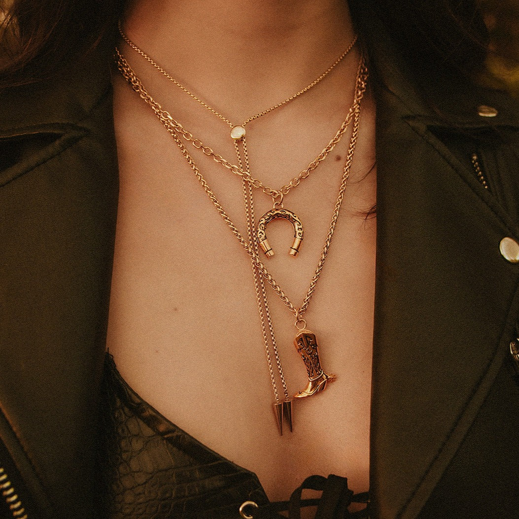 Outlaw Bolo Spike Necklace Gold Mysticum Luna