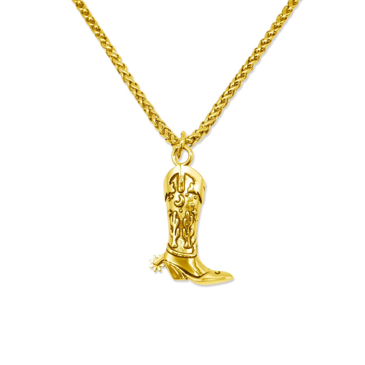 Hoedown Cowboy Boot Necklace Gold Mysticum Luna