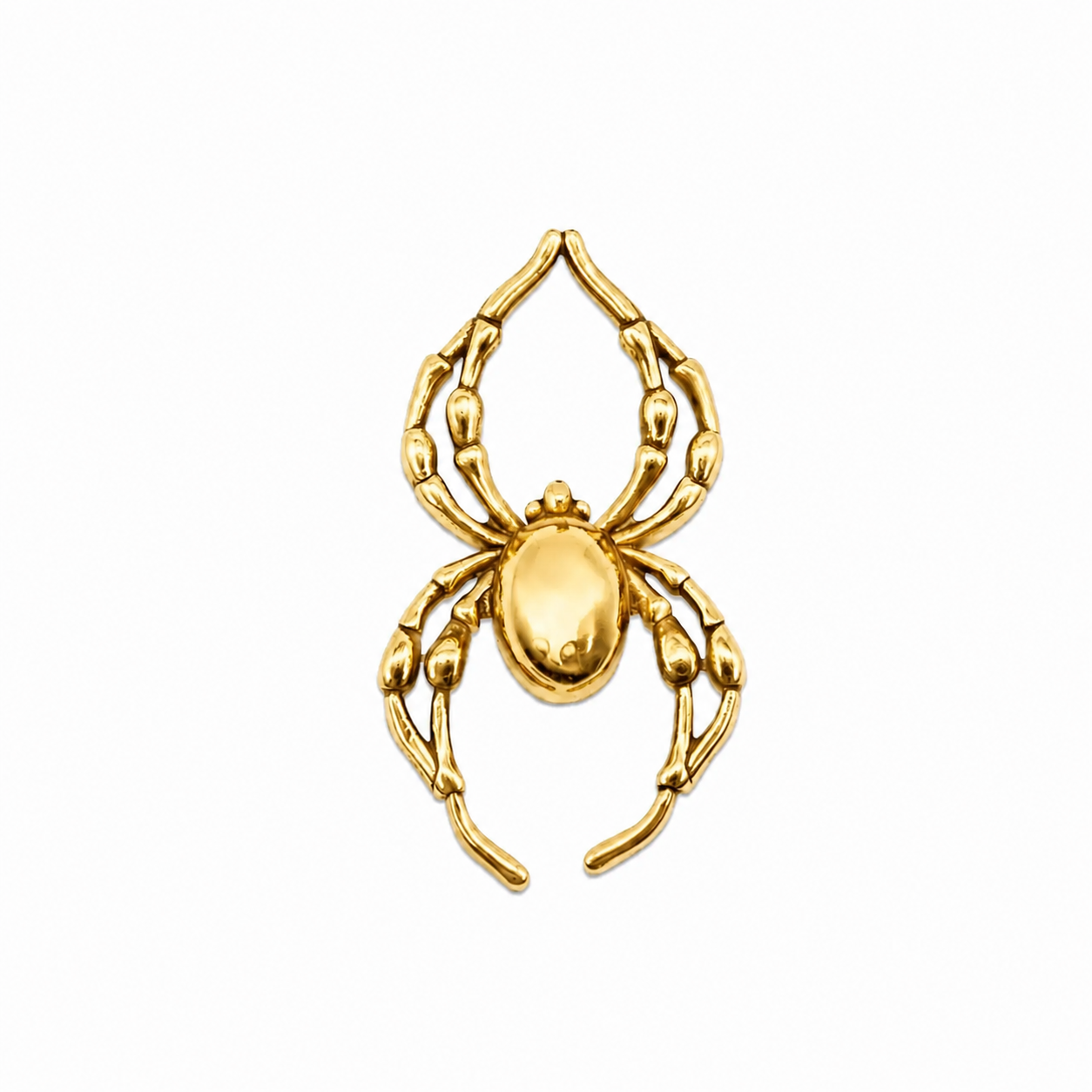 Gold orb weaver spider charm
