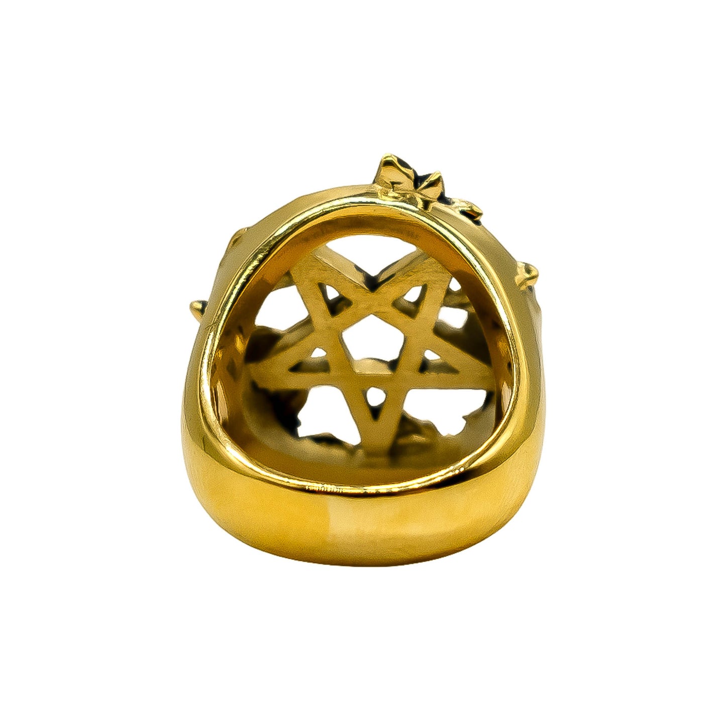 Gold Green Witch Pentacle Ring Mysticum Luna