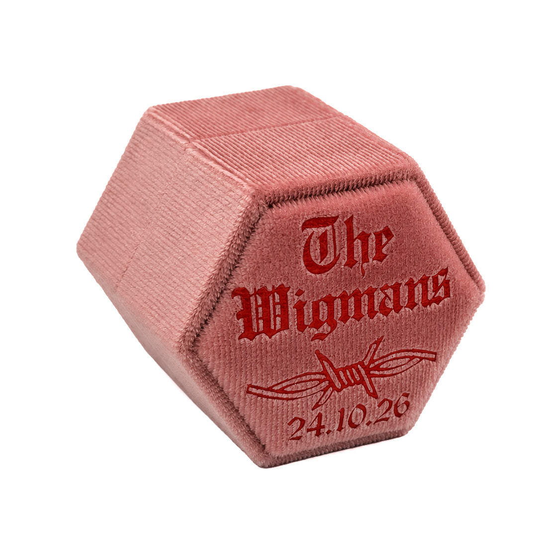 Barbed Wire Surname Wedding Ring Box