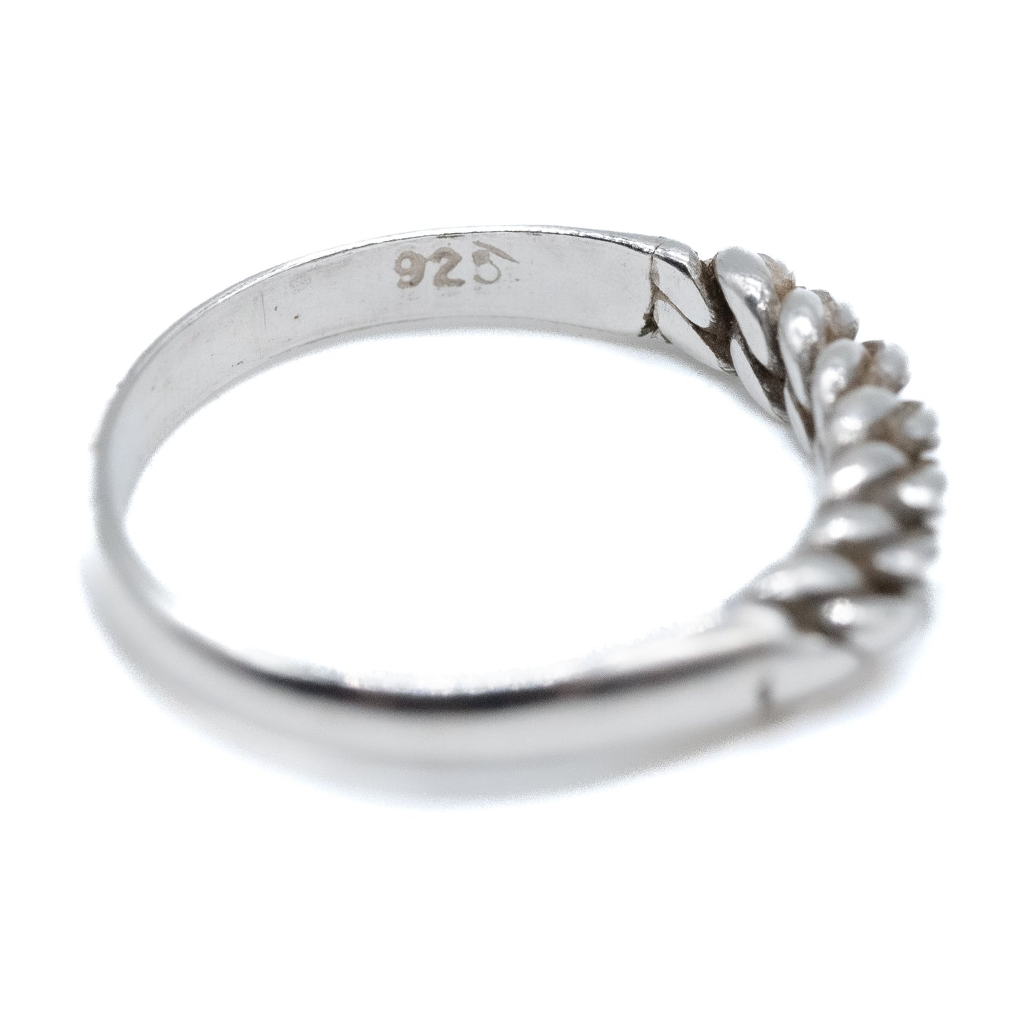 Sterling Silver Twisted Stacking Band - Size UK O / US 7