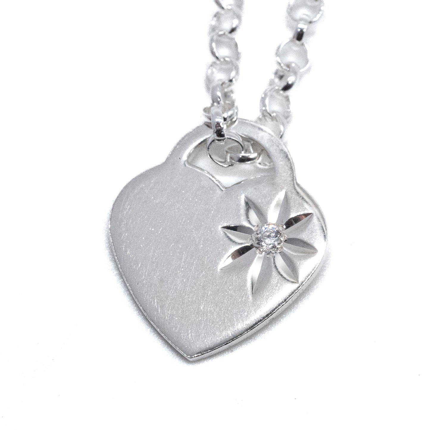 Sterling silver CZ Heart Necklace