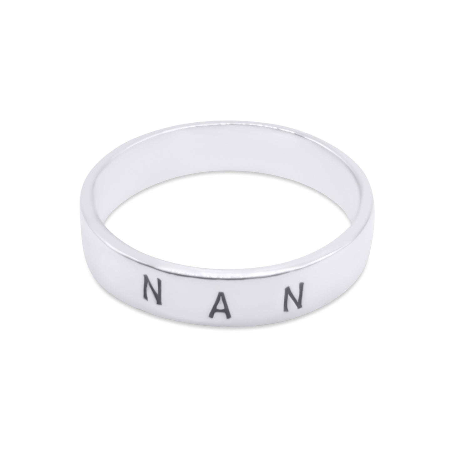 Hand Stamped Personalised Sterling Silver Name Ring