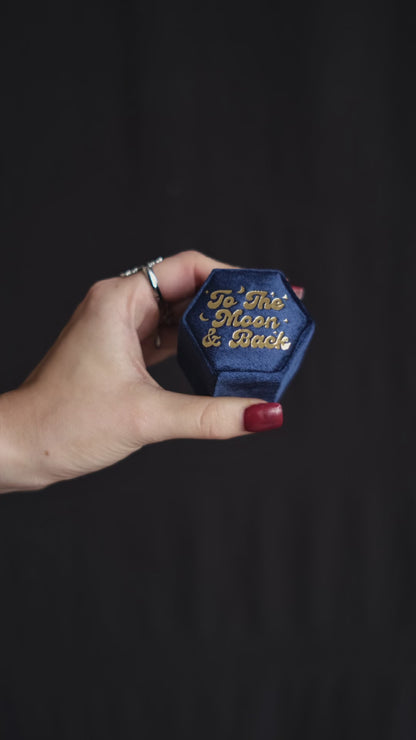To The Moon and Back Blue Wedding Ring Box