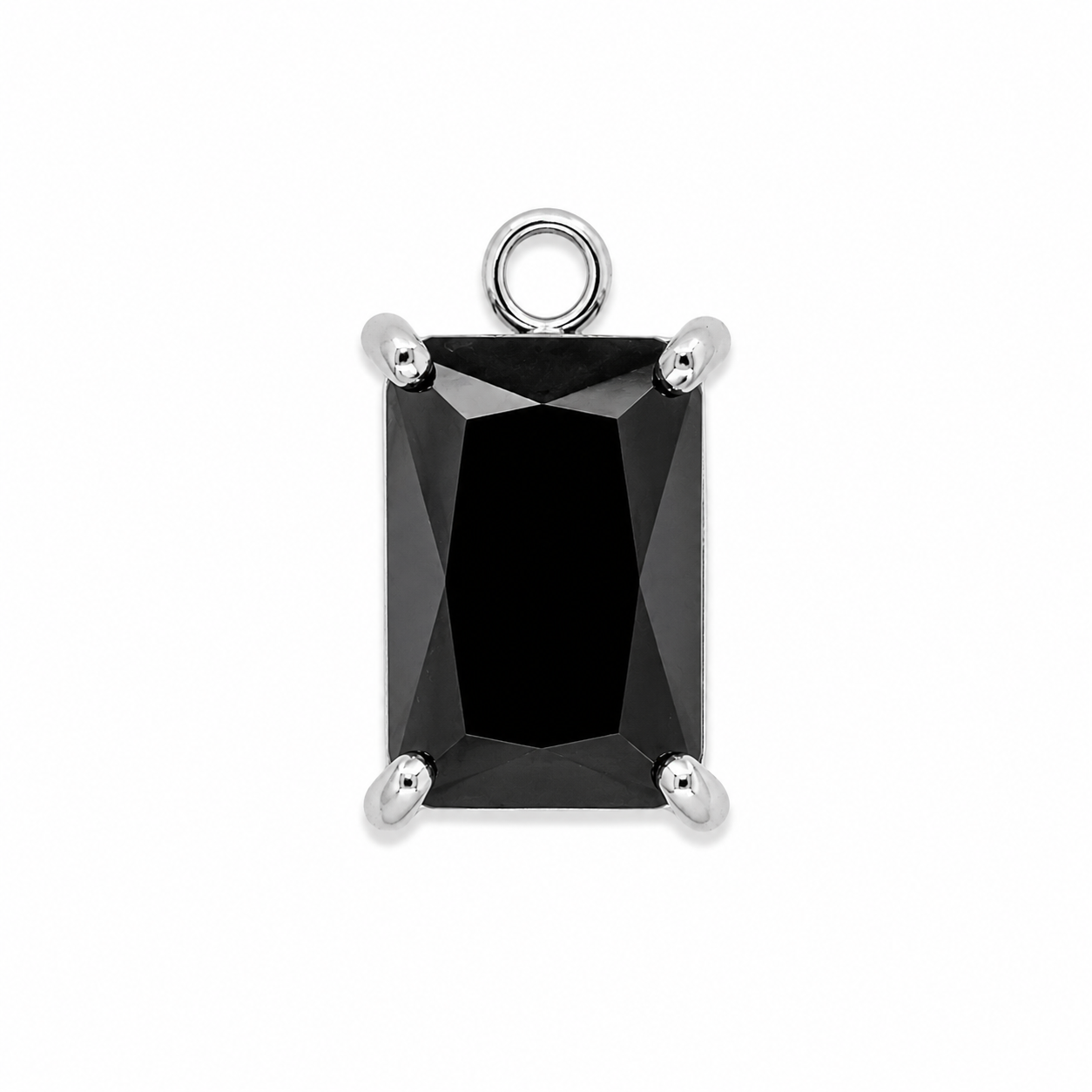 Black Rectangle CZ Charm