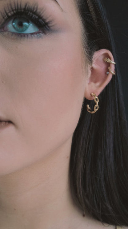 Chained Up Gold Chain Hoop Earrings