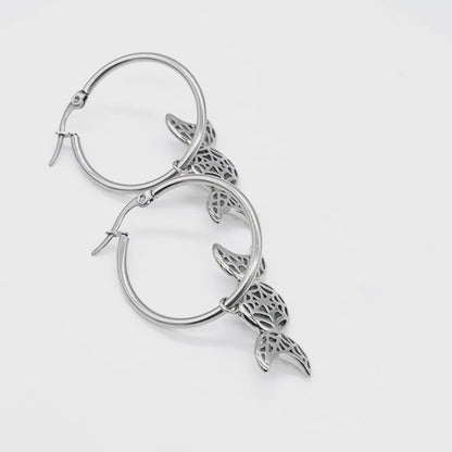 Aranea Moon Cobweb Hoop Earrings
