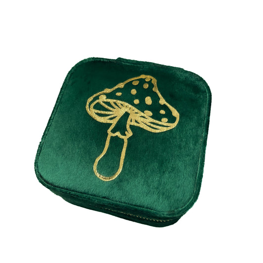 Green Witch Mushroom Travel Jewellery Box Mysticum Luna