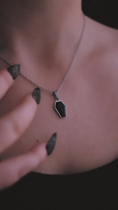 Crypt Black Coffin Necklace