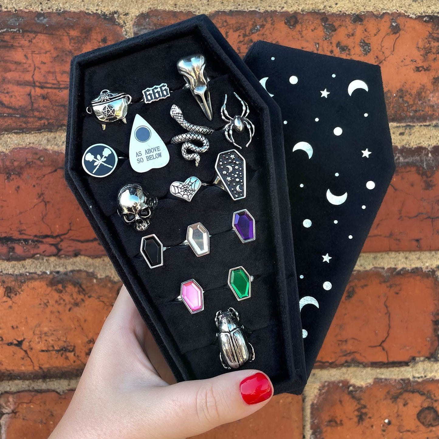 Cosmic Coffin Ring Tray Mysticum Luna