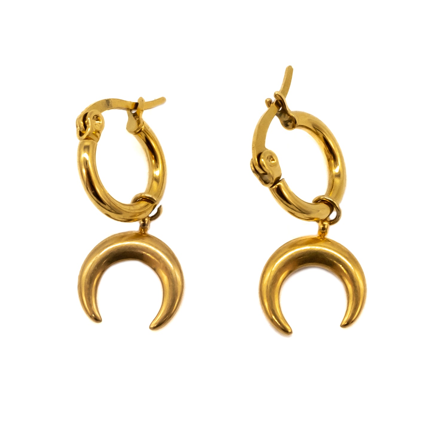 Selene Gold Crescent Moon Earrings Mysticum Luna