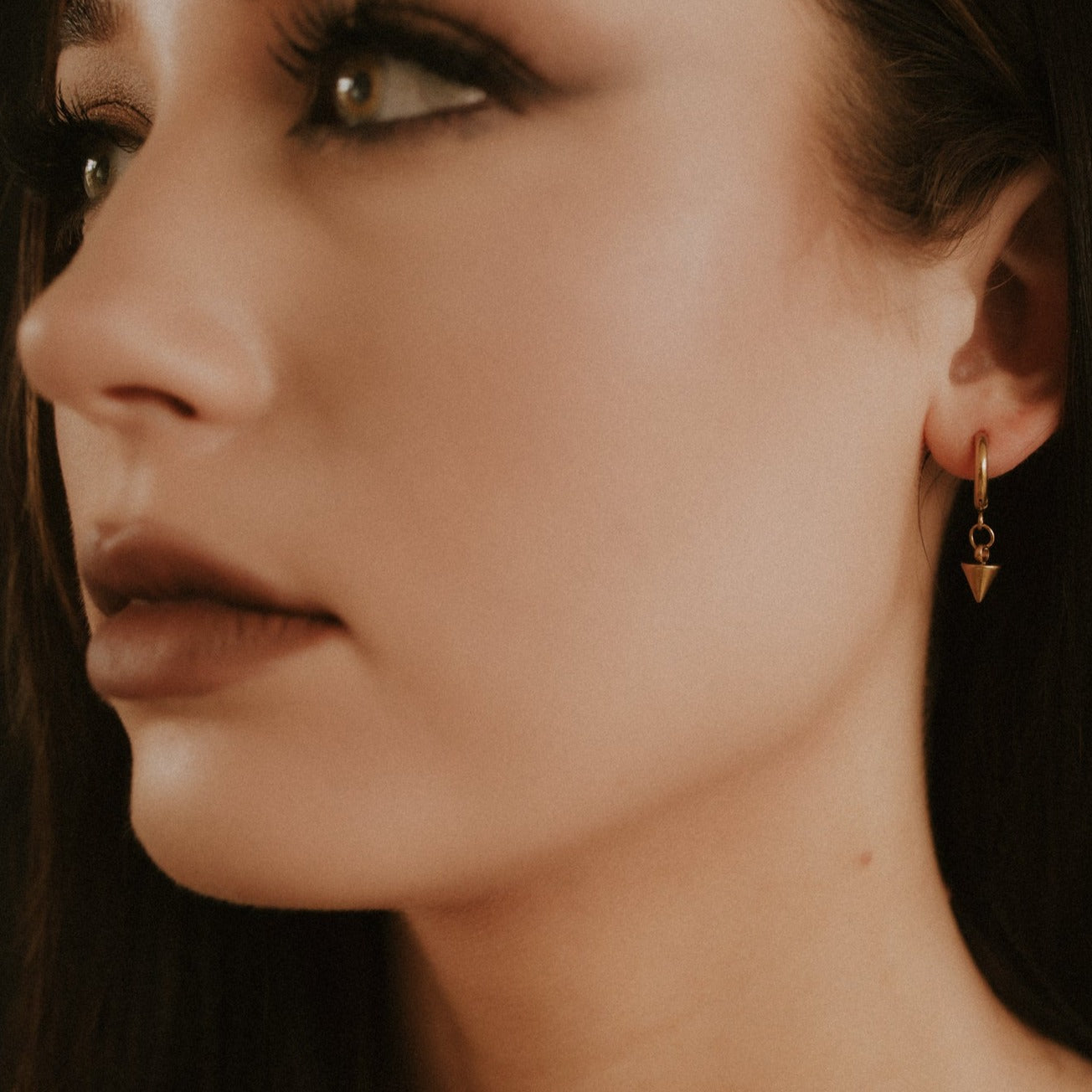 Mercy Gold Spike Hoop Earrings Mysticum Luna