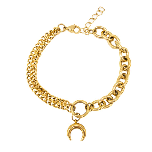 Selene Gold Crescent Moon Bracelet Mysticum Luna