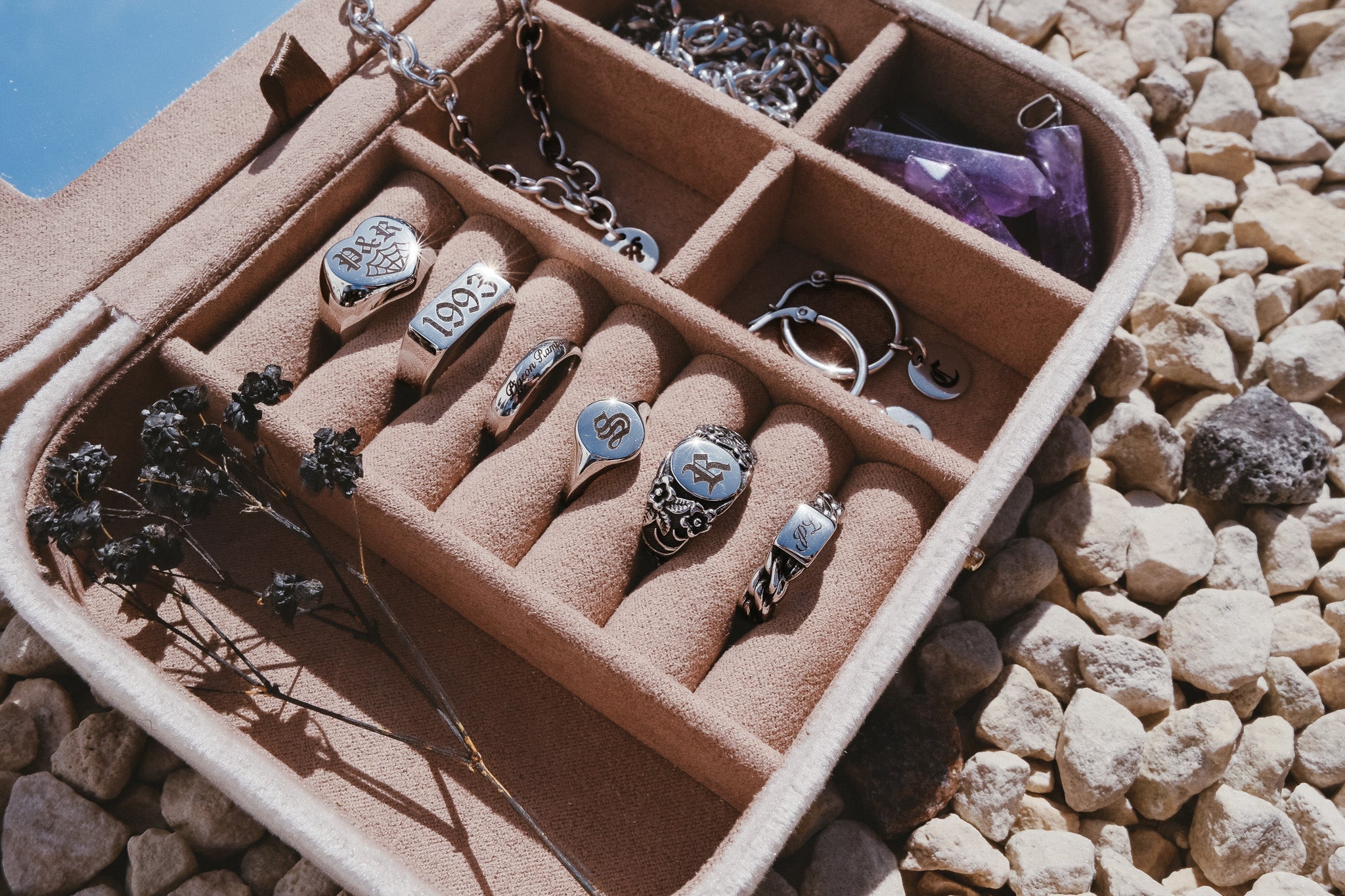 Gothic Personalised Engraved Jewellery | Stainless Steel Rings, Necklaces & Earrings