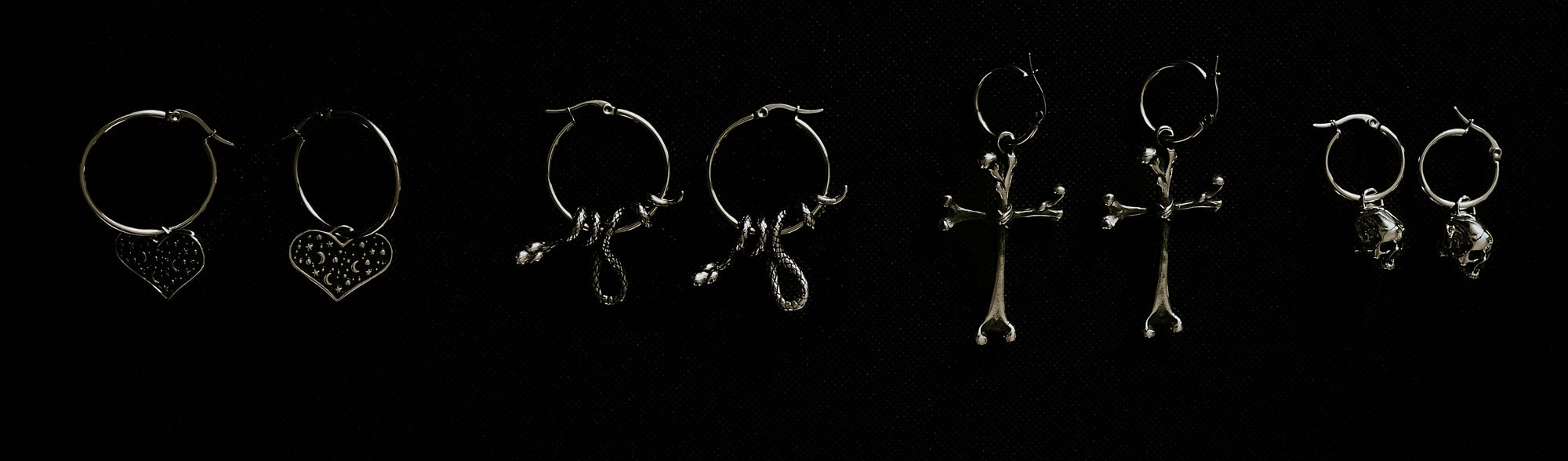 Unlock the door to the Mysticum Luna Gothic earring collection. Match earrings to accompanying rings, necklaces and bracelets to explore your desires to the fullest.