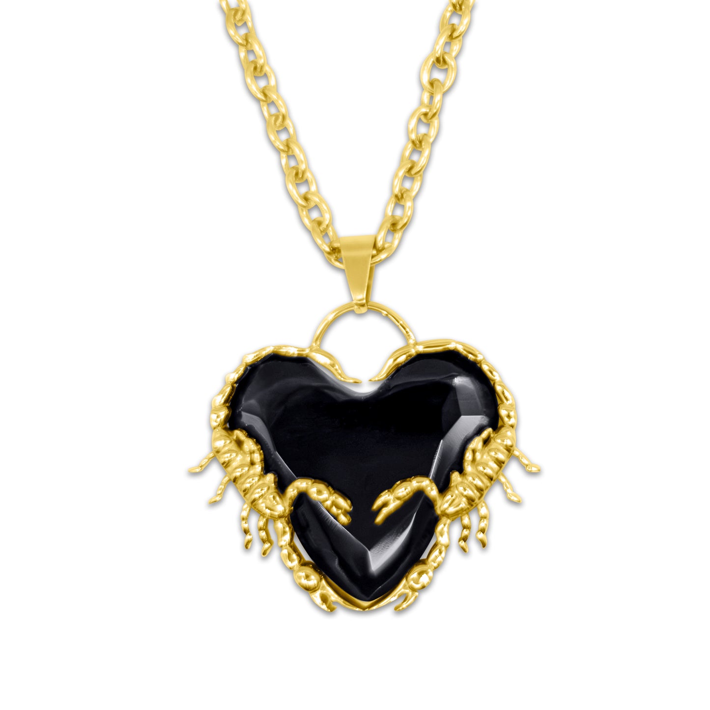 Venin Obscura Scorpion Heart Gold Necklace