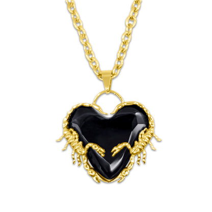 Venin Obscura Scorpion Heart Gold Necklace