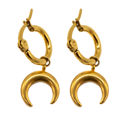 Selene Gold Crescent Moon Earrings Mysticum Luna