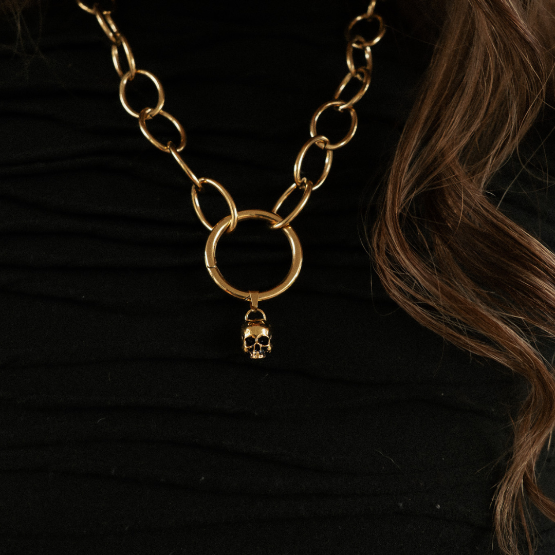 Charm Coven Gold Hel Skull Charm Mysticum Luna