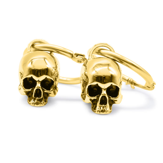 Gold Hel Skull Hoop Earrings Mysticum Luna