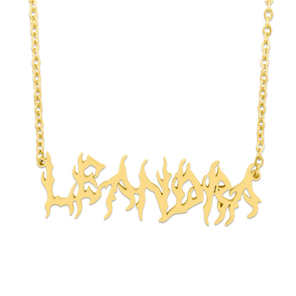 Black Metal Personalised Name Necklace