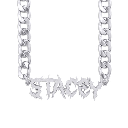 Black Metal Personalised Name Necklace